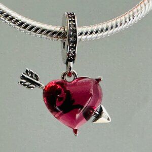 Authentic Pandora Red Heart and Arrow Charm / Pandora bracelet /pandora charms